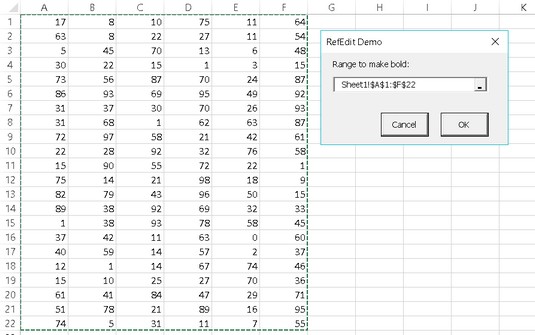 Odabir raspona Excel VBA