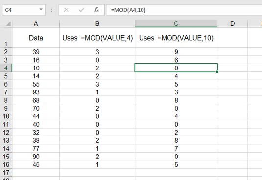 Hvordan bruke Excel MOD-funksjonen