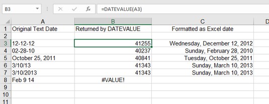 Как да конвертирате дата от текст с функцията DATEVALUE на Excel