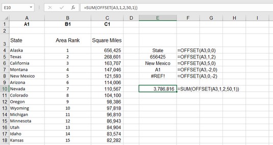 Как да използвате функцията OFFSET на Excel