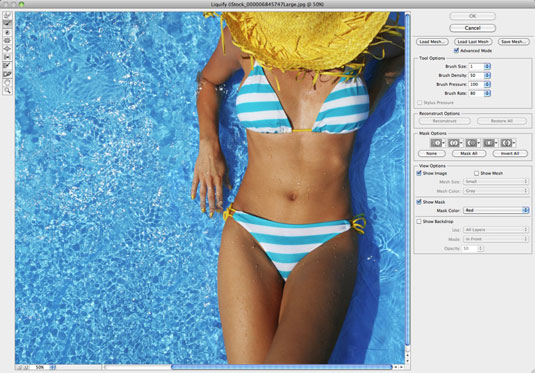 Як використовувати немалярські інструменти у вікні Liquify Photoshop CS6