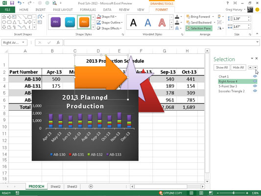 Com moure objectes gràfics a diferents capes a Excel 2013