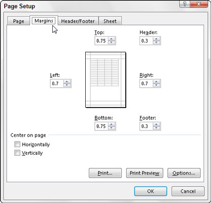 Hvordan massere marginene i Excel 2013