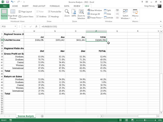 Com congelar els panells a Excel 2013