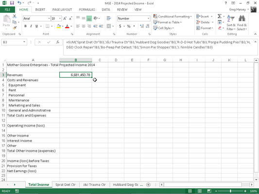 Yhteenvetolaskentataulukon luominen Excel 2013:ssa