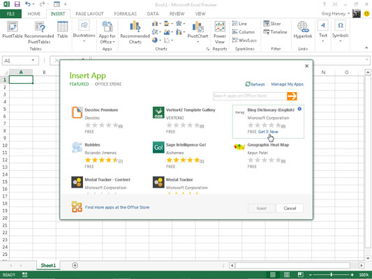 Sådan installeres apps til Office i Excel 2013