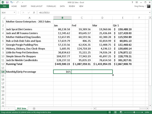 Kā nomainīt relatīvās formulas uz absolūtajām formulām programmā Excel 2013