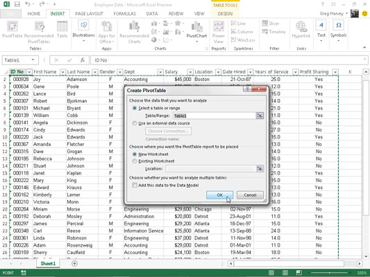 Com crear manualment una taula dinàmica a Excel 2013