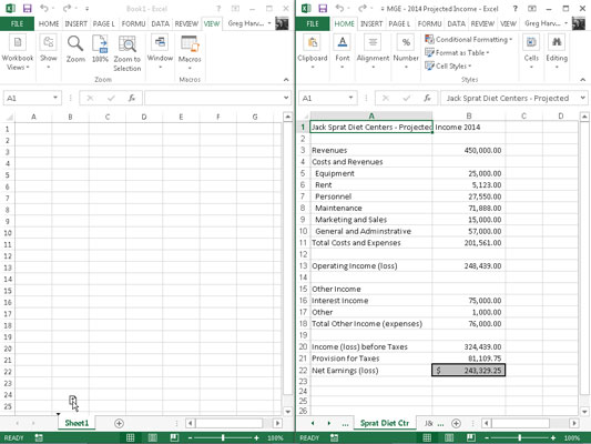 Hvordan flytte et regneark til en annen Excel 2013-arbeidsbok