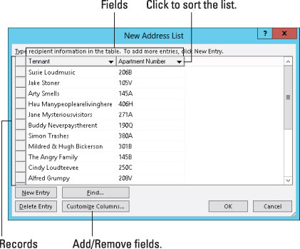 Hvordan lage en mottakerliste i Word 2013