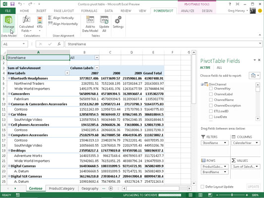 Modelovanie údajov pomocou doplnku PowerPivot v Exceli 2013