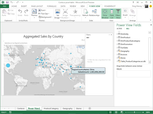 Visuaalisten raporttien luominen Power View -sovelluksella Excel 2013:ssa