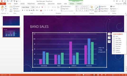 Kaip pagražinti diagramas „PowerPoint 2013“.