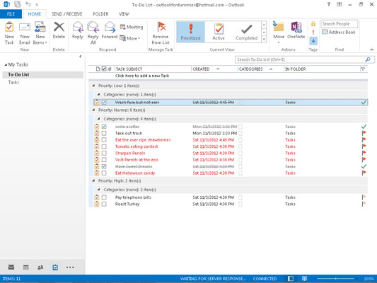 Com visualitzar les vostres tasques a Outlook 2013