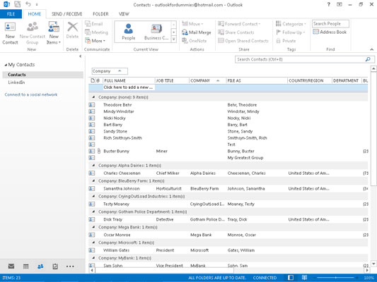 Slik grupperer du elementer i Outlook 2013