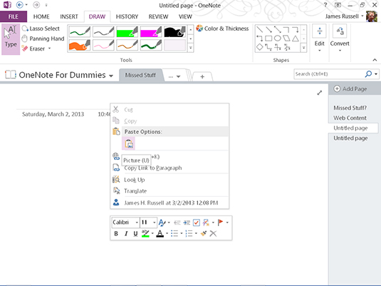 Bruke OneNote 2013 til å fargelegge