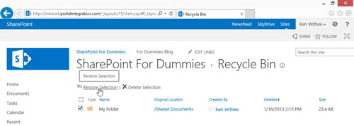 Com recuperar documents suprimits a SharePoint