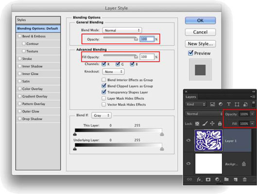 Opacitat i farciment de text a Photoshop CC