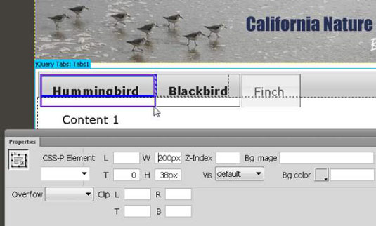 Kako ustvariti plošče z zavihki z jQuery v Dreamweaverju