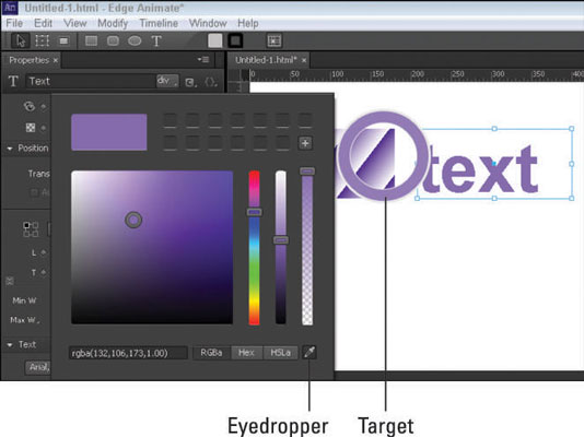 Uporabite barvni graf v programu Adobe Edge Animate