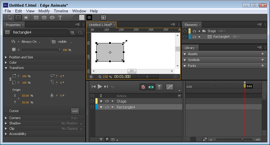 Hur man skalar element i Edge Animate