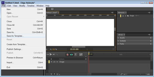 Kako delati s predlogami v programu Adobe Edge Animate