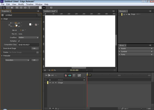 Як змінити розмір сцени Adobe Edge Animate