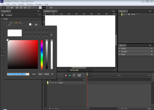 Ako zmeniť veľkosť plochy Adobe Edge Animate