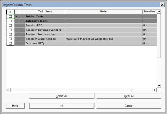 Com importar tasques de Microsoft Outlook