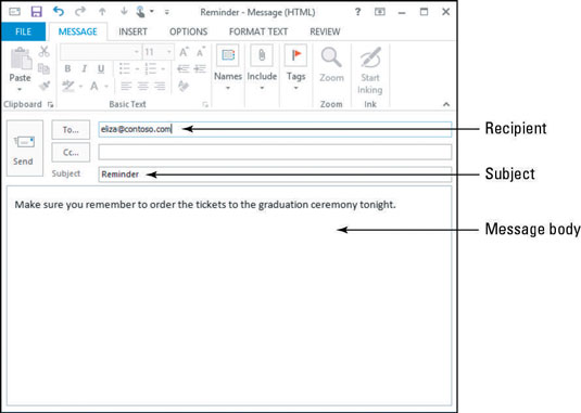 Как да съставите ново съобщение в Outlook 2013