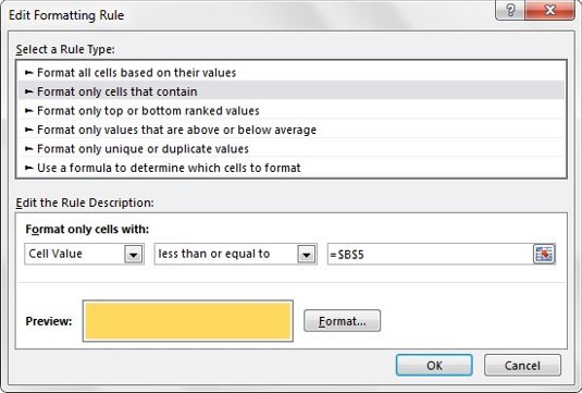 Vafeļu diagrammu izveide programmā Excel ar nosacījumu formatējumu