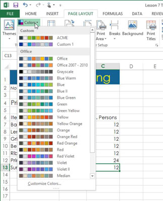 Slik bruker du temaformatering i Excel 2013