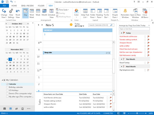 Outlook 2013 ülesannete riba