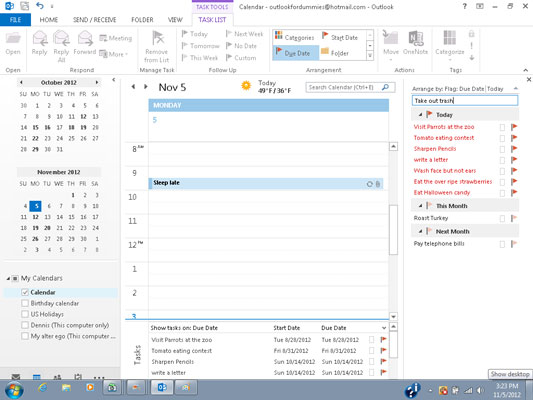 Outlook 2013 ülesannete riba