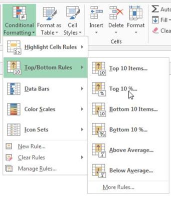 Bruk topp-/bunnregler i Excel-dashbord og -rapporter