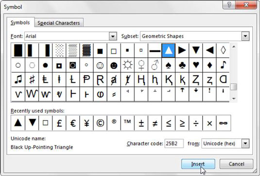 Utilitzeu símbols per millorar els informes a Excel