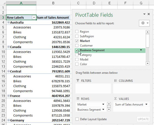 Excel informācijas paneļi un pārskati: pārkārtojiet rakurstabulu