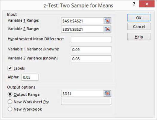 Jak provádět výpočty z-testu v aplikaci Excel