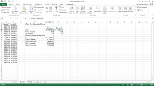 Com realitzar càlculs de prova z a Excel