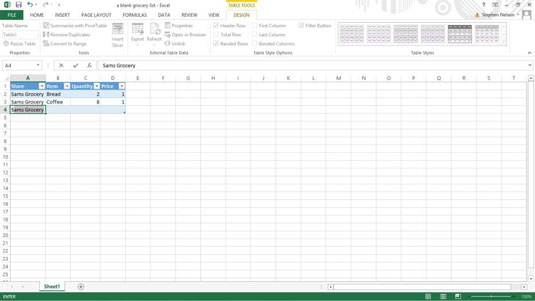 Hvordan lage en Excel-tabell manuelt