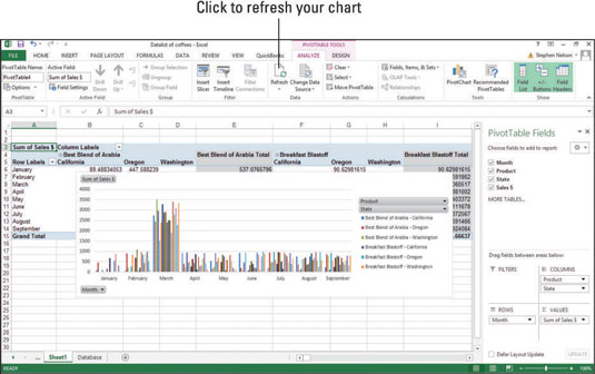 Čo môžete robiť s kontingenčným grafom programu Excel?