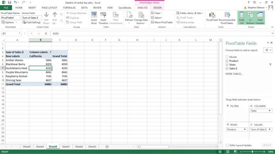 Slik sorterer du Excel-pivottabelldata