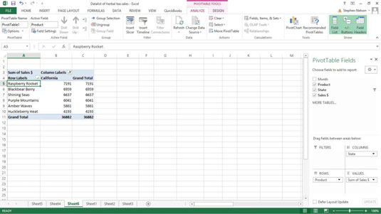 Slik sorterer du Excel-pivottabelldata