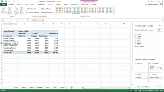 Kaip suformatuoti „Pivot“ lentelės informaciją „Excel“.