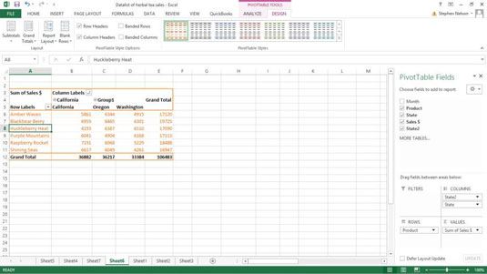 Hvordan formatere pivottabellinformasjon i Excel