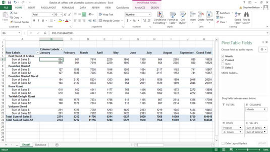 Hvordan lage egendefinerte beregninger for en Excel-pivottabell