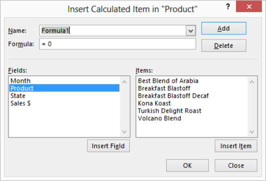 Hvordan legge til et beregnet element til en Excel-pivottabell