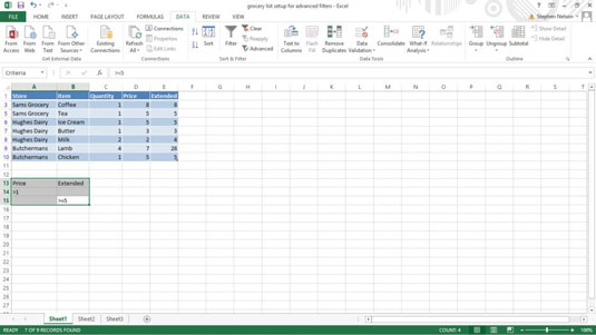 Sådan bruger du avanceret filtrering på en Excel-tabel