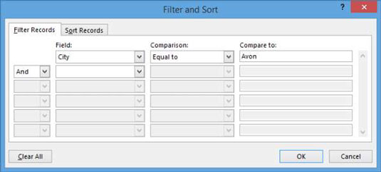 Hvordan filtrere en flettedatakilde i Word 2013