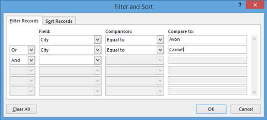 Kā filtrēt sapludināšanas datu avotu programmā Word 2013